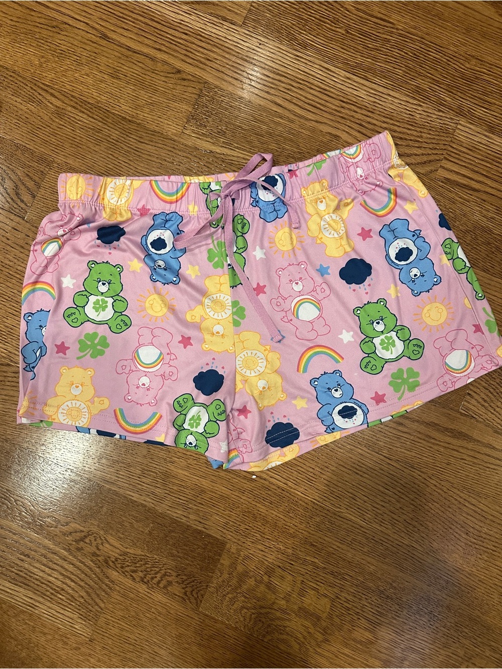 Care Bears 2 Pairs Bundle Women Drawstring Pajama Shorts Pink Blue L Loungewear - Picture 2 of 8